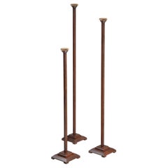 Vintage Set of '3' Hat Stands Made of White Oak with Weighted Bottoms for Stability