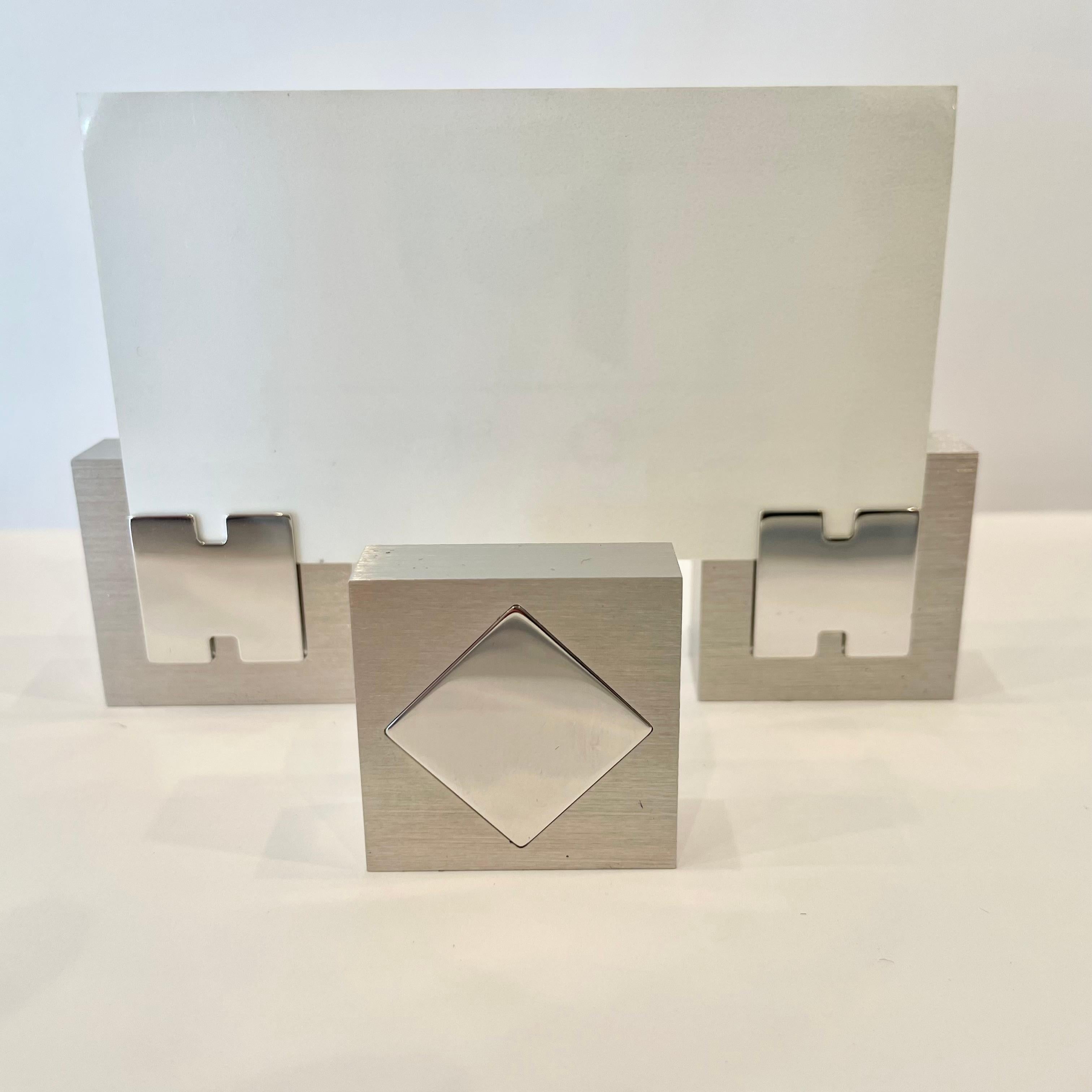 Set of 3 Hermes Place Card Holders, 1990s France In Good Condition For Sale In Los Angeles, CA