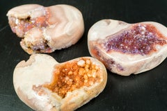 Set of 3 High-Grade All-Natural Pink Amethyst Hearts