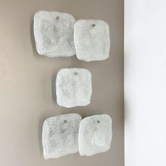 Set of 3 Hollywood Regency Ice Glass Wall Light Made by Kalmar Lights, 1960s
