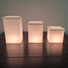 Set of 3 illuminated planters by Paul Jansen, Belgium 1970s