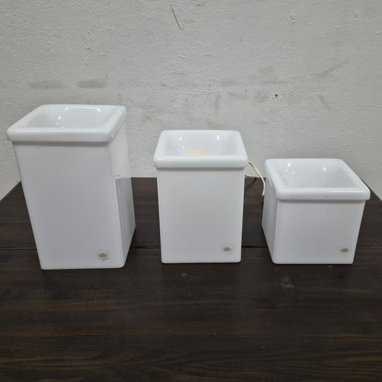 Set von 3 beleuchteten Pflanzgefäßen von Paul Jansen, Belgien, 1970er Jahre (Plexiglas) im Angebot