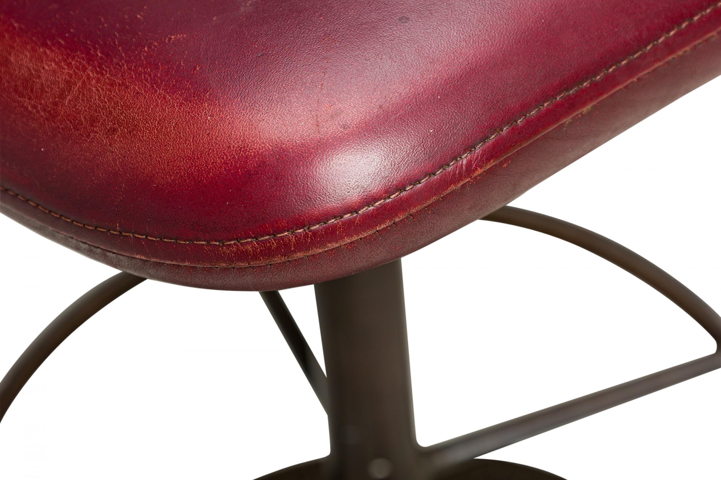 Set of 3 Ilmari Tapiovaara for Asko Red Vinyl Upholstered 