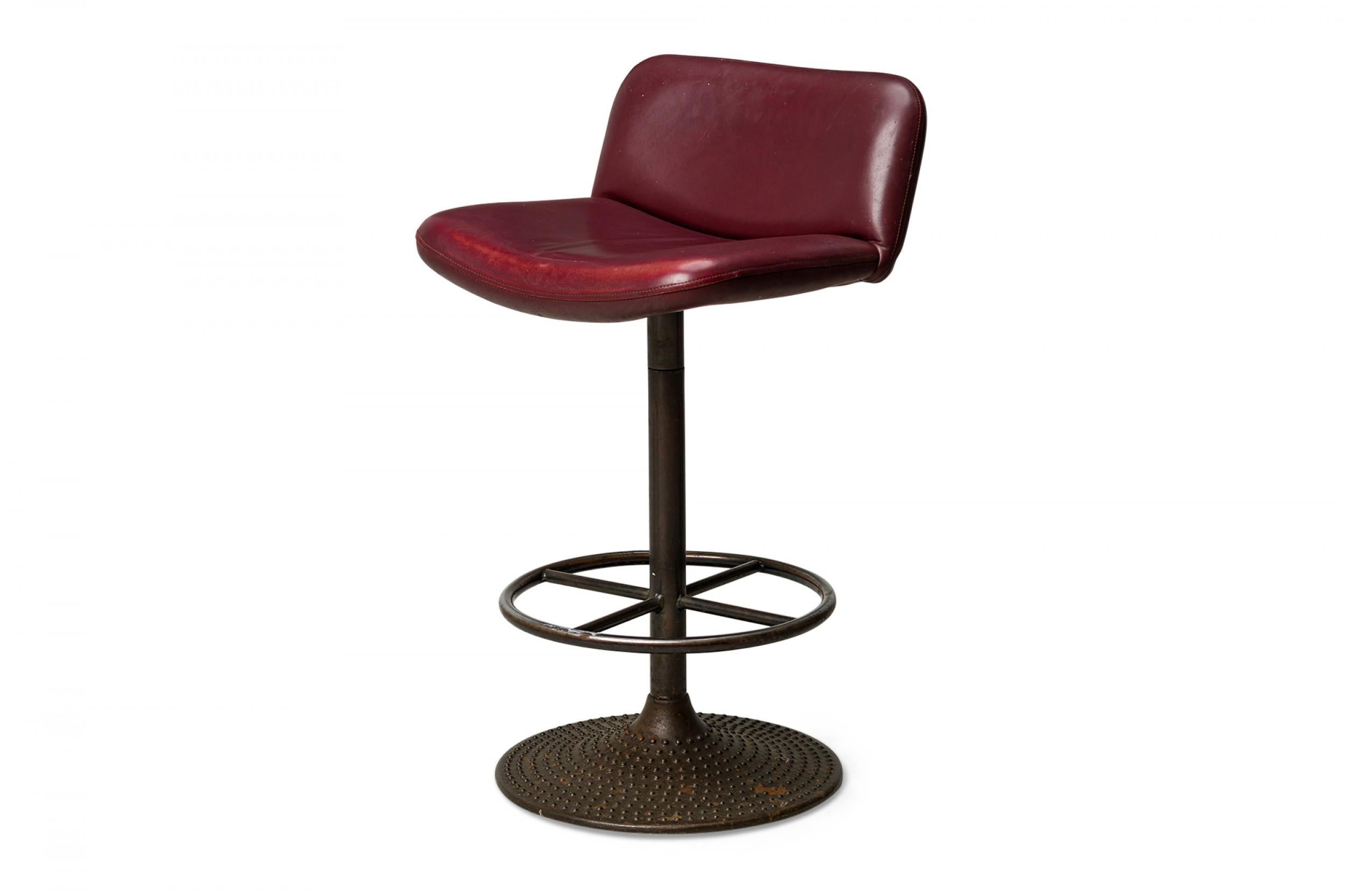 Set of 3 Ilmari Tapiovaara for Asko Red Vinyl Upholstered 