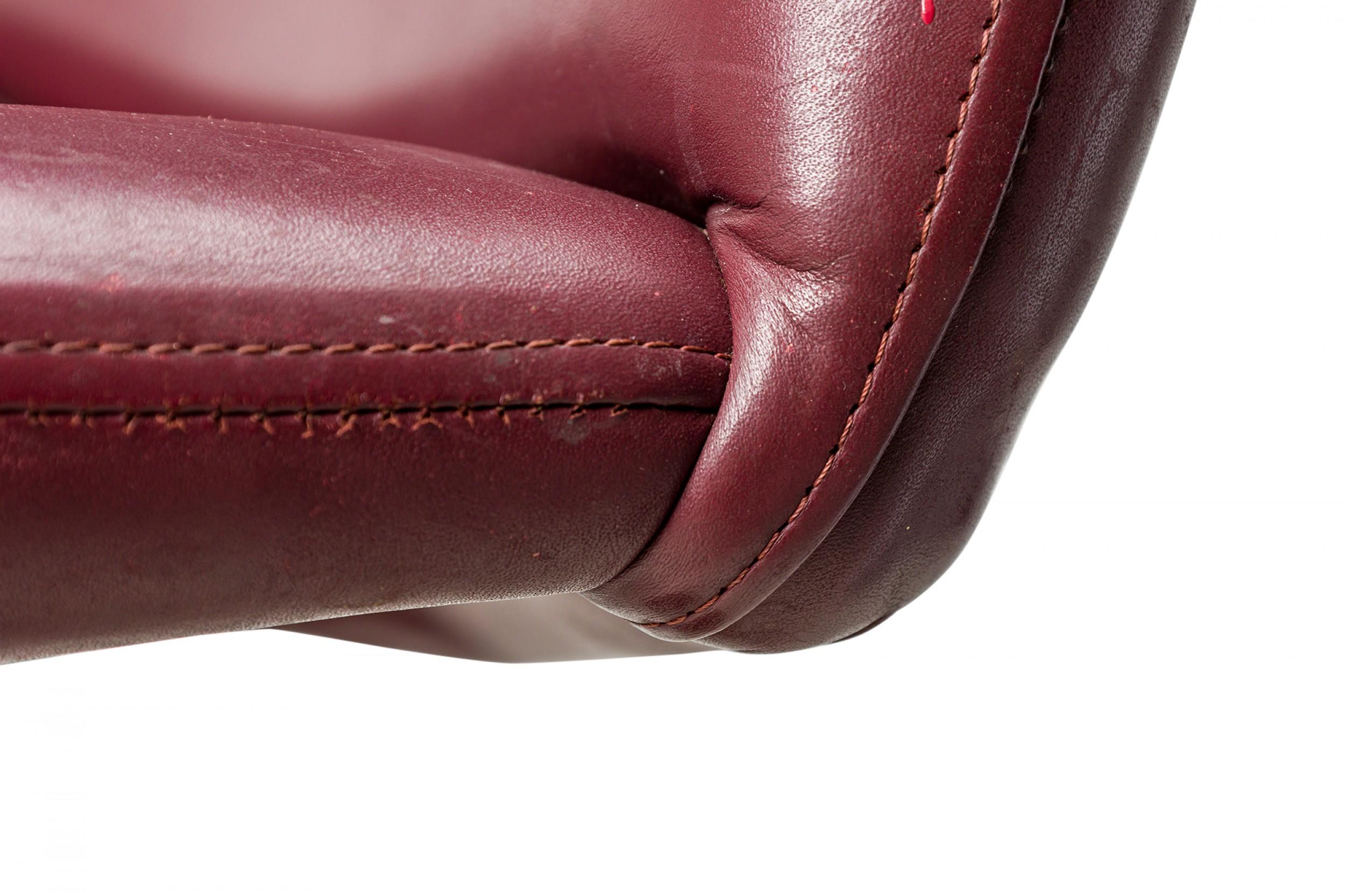 Hand-Crafted Set of 3 Ilmari Tapiovaara for Asko Red Vinyl Upholstered 