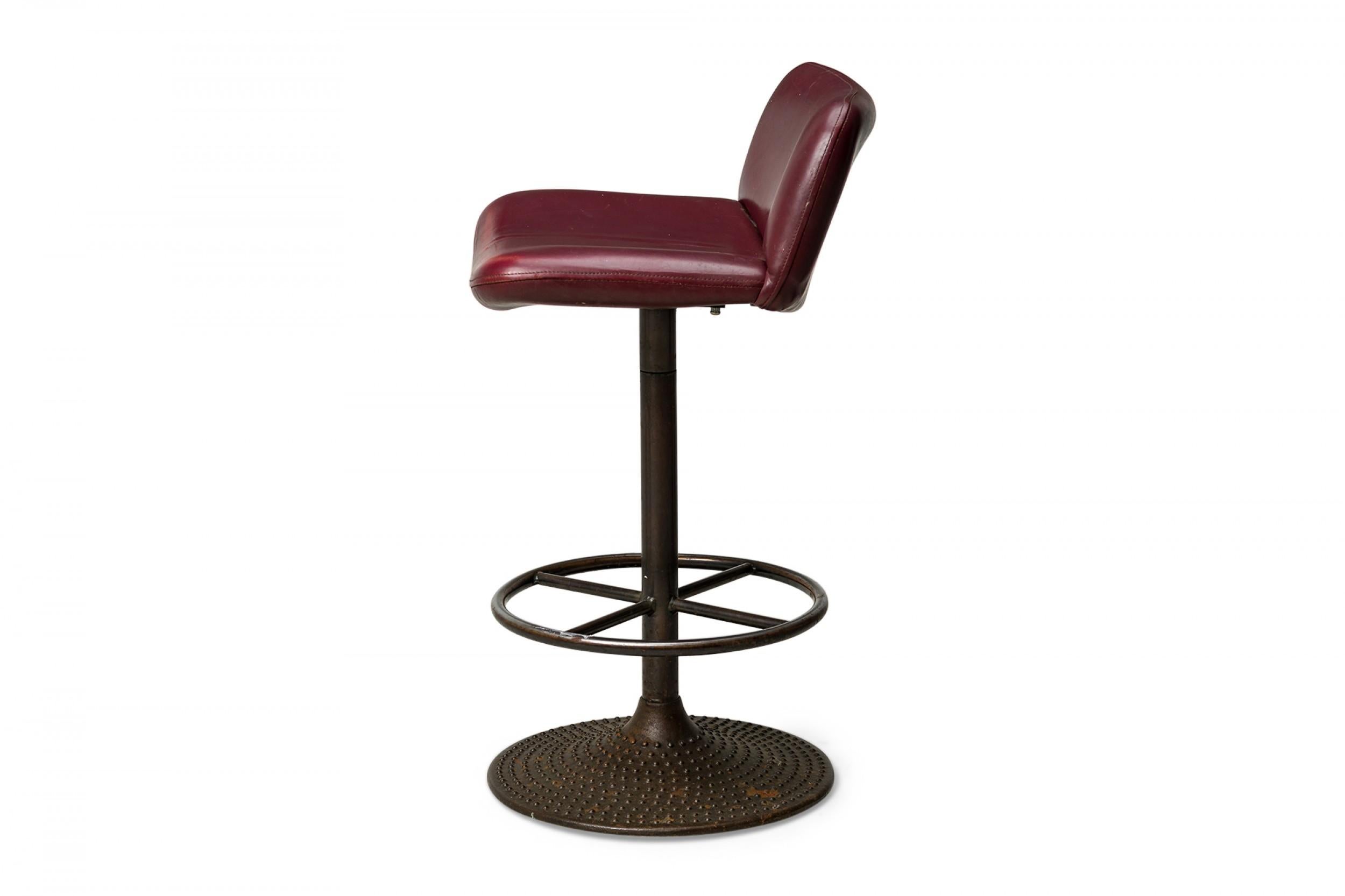 Metal Set of 3 Ilmari Tapiovaara for Asko Red Vinyl Upholstered 