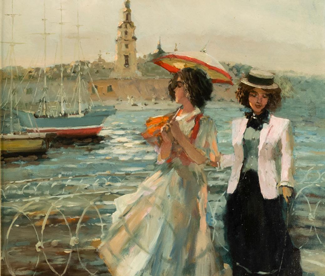 Set di dipinti impressionisti russi, inizio XX secolo in vendita 7