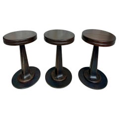 Juego de 3 taburetes giratorios industriales de hierro fundido de altura de mesa de comedor