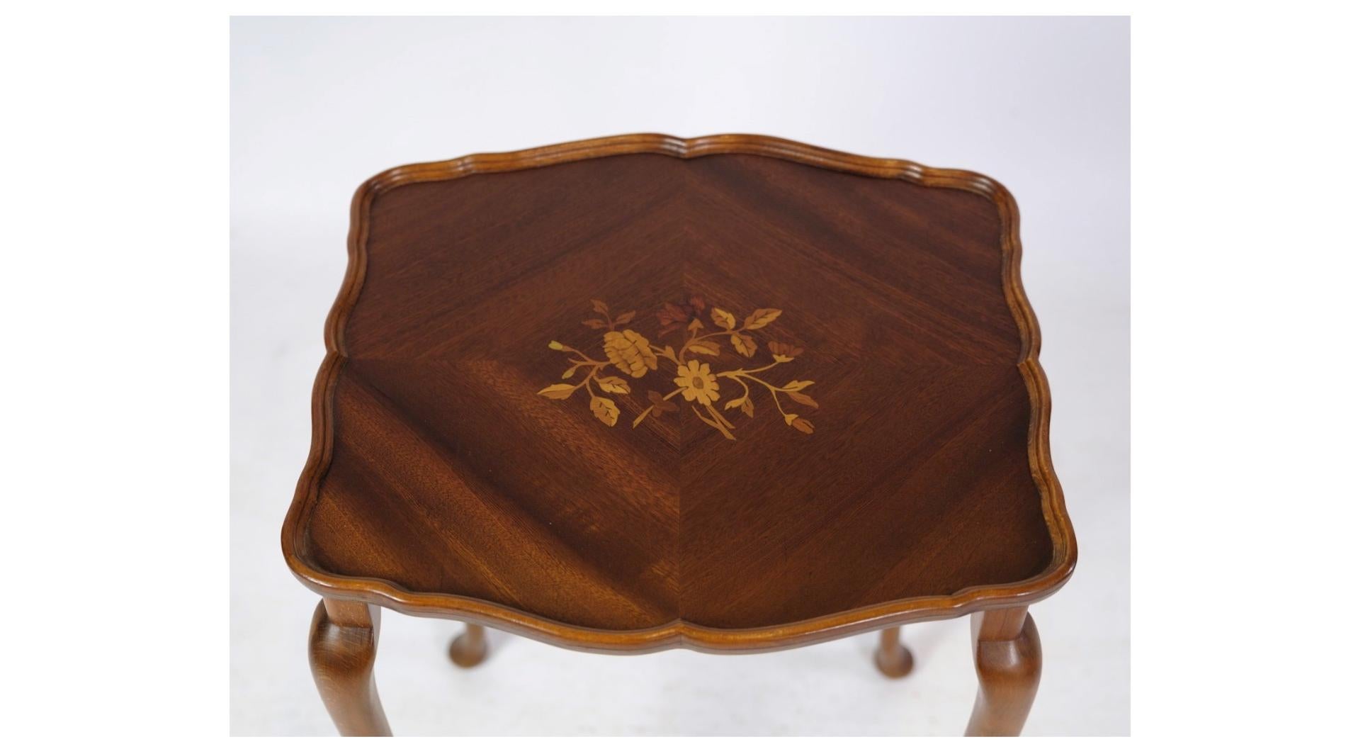 Set Of 3 Insert Tables With Neo-Rococo-style Marquetry From 1960s For Sale 2