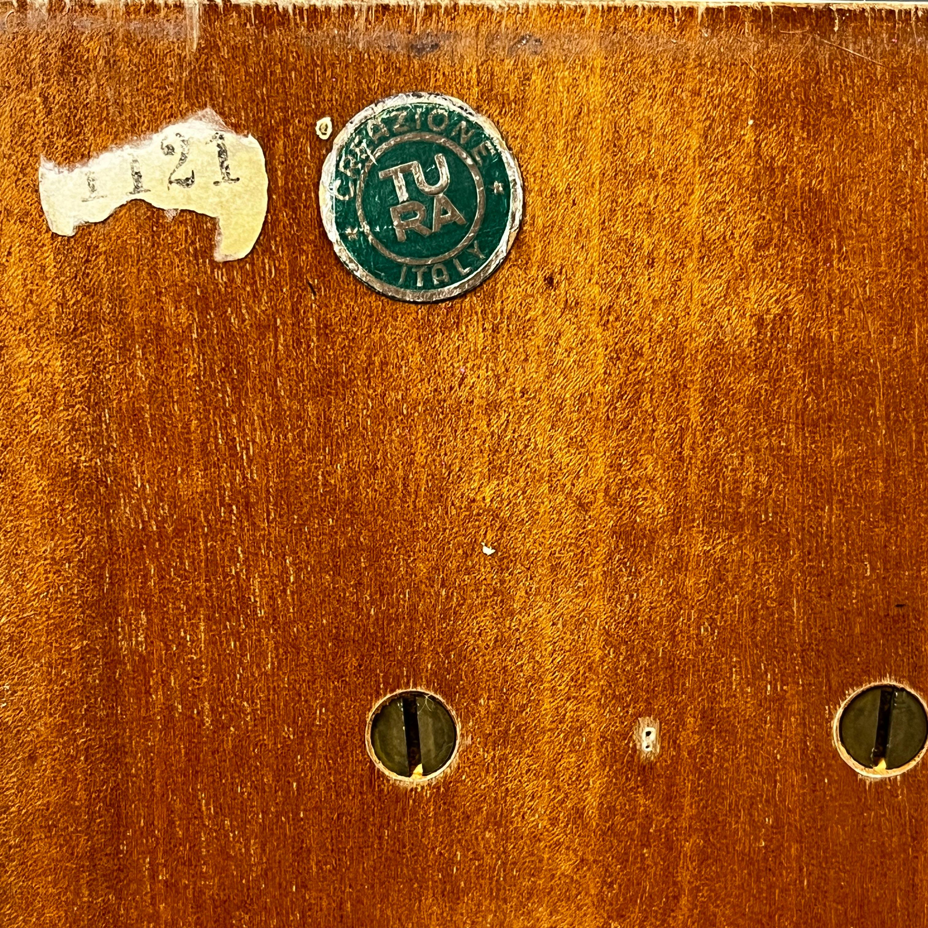 Juego de 3 cubiertos italianos de piel de cabra y latón de Aldo Tura de los años 60 en venta 2