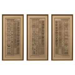 Conjunto de 3 grabados neoclásicos italianos del siglo XIX de Giovanni Ottaviani