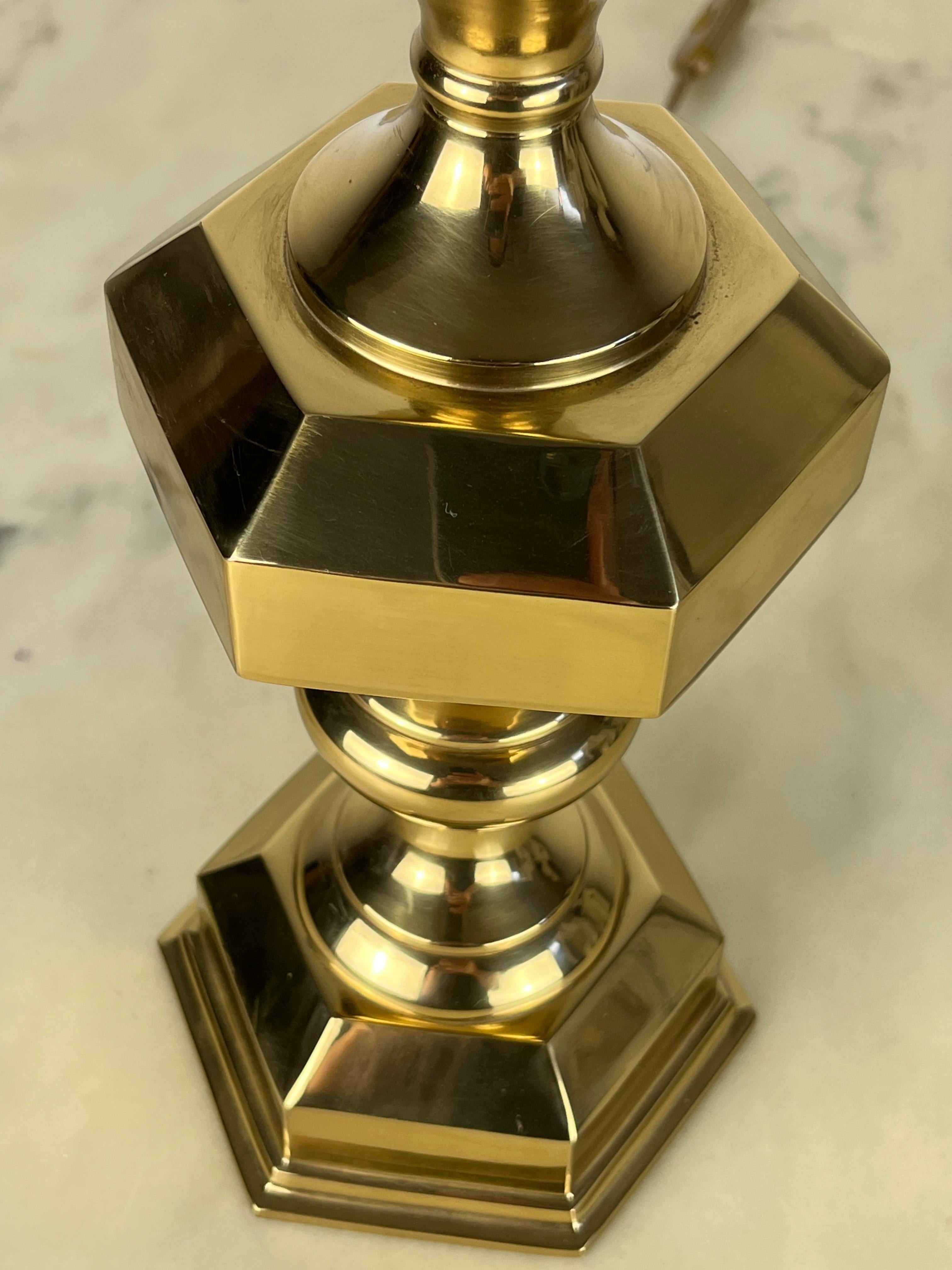 Set of 3 Italian Brass Table Lamps, 1980s For Sale 11