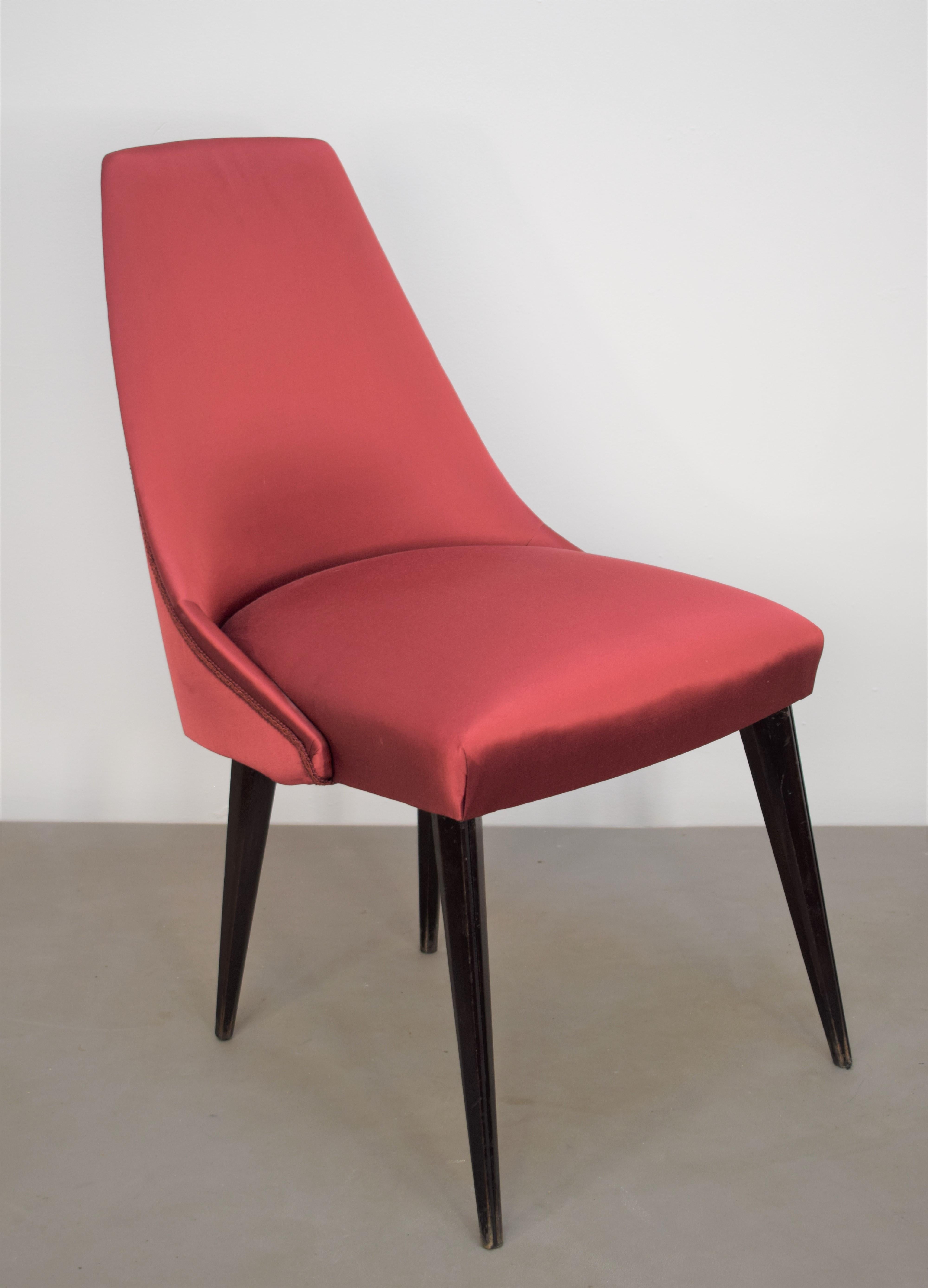 Set of 3 Italian Chairs, Osvaldo Borsani Style, 1960s For Sale 6