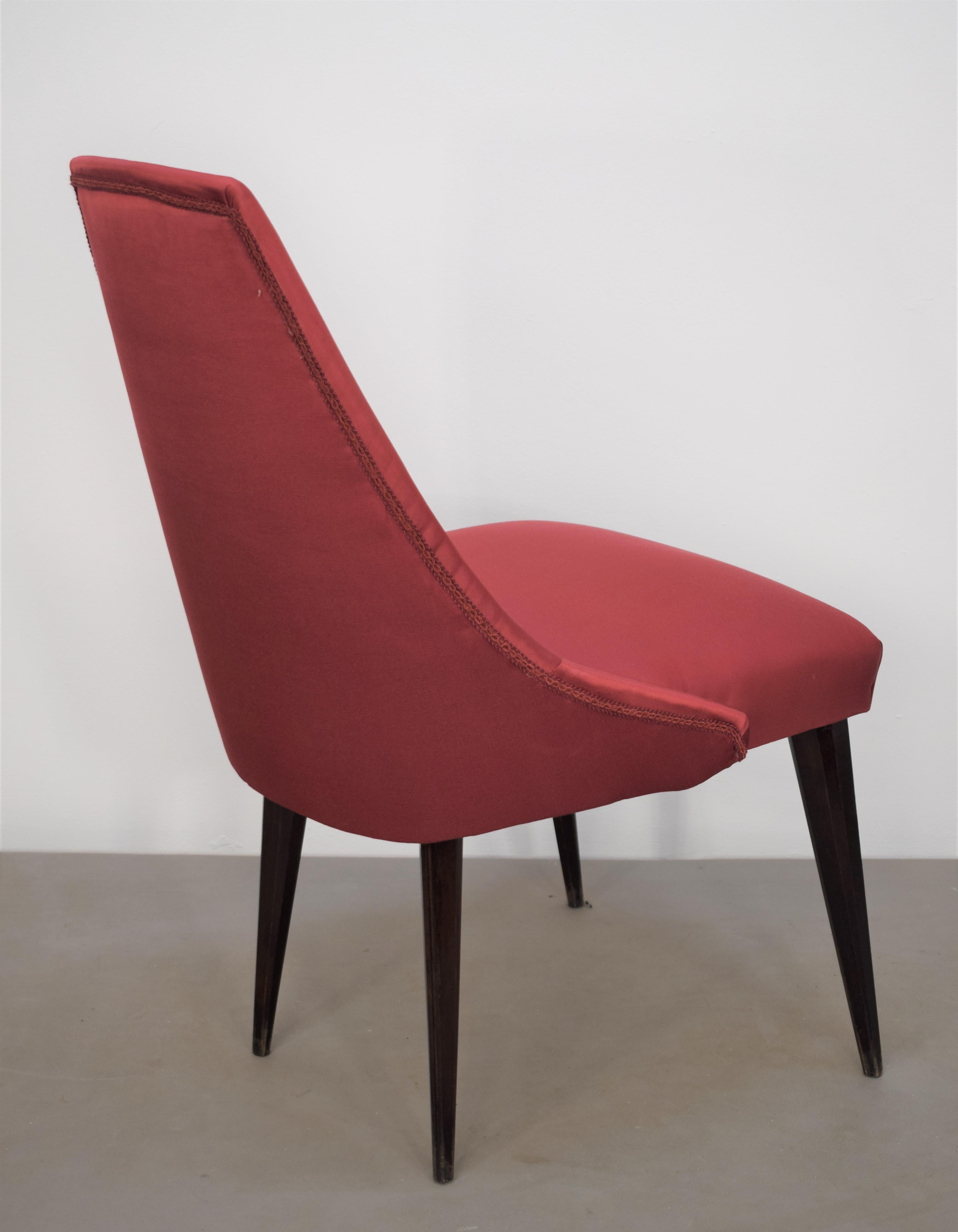 Set of 3 Italian Chairs, Osvaldo Borsani Style, 1960s For Sale 8