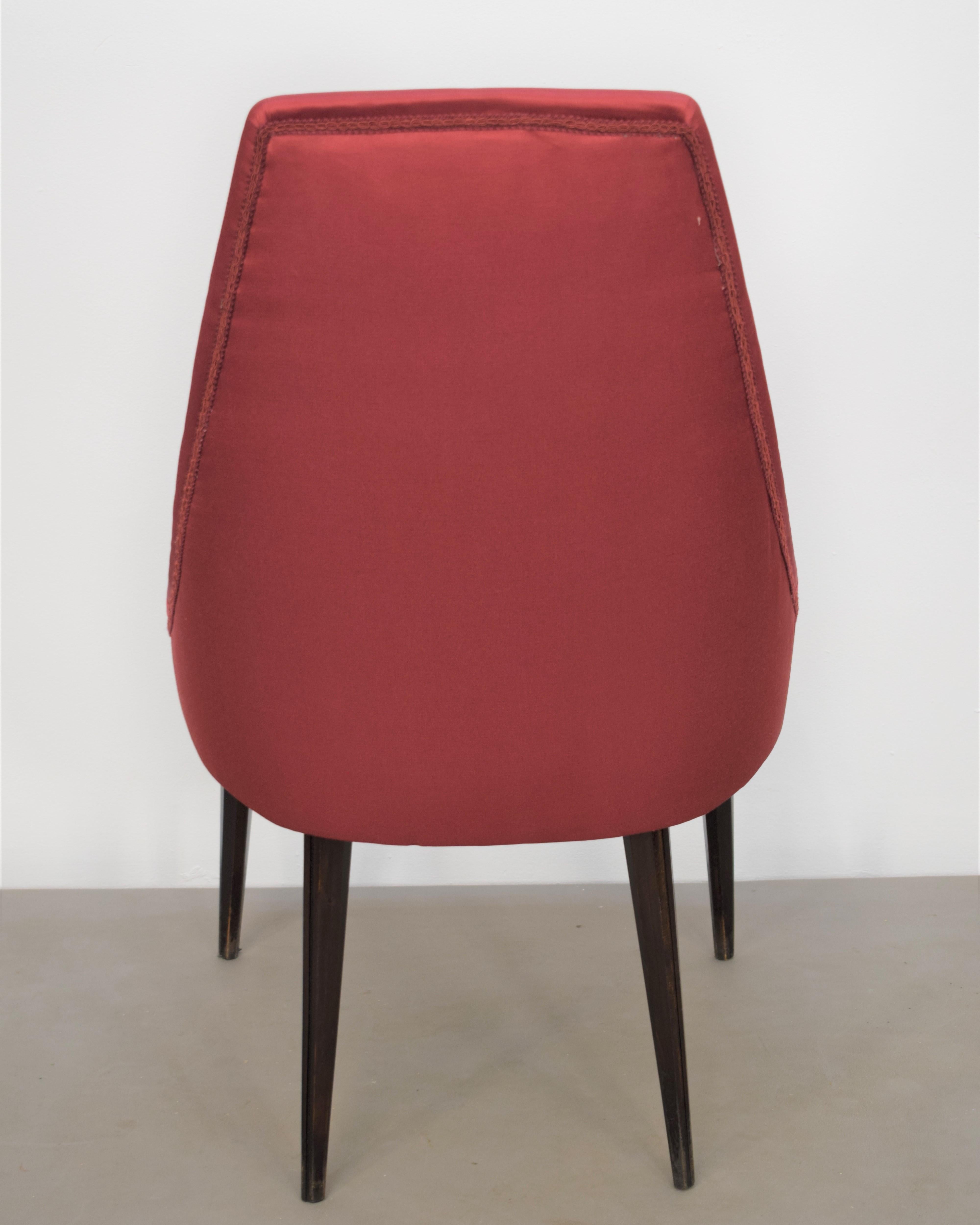 Set of 3 Italian Chairs, Osvaldo Borsani Style, 1960s For Sale 9