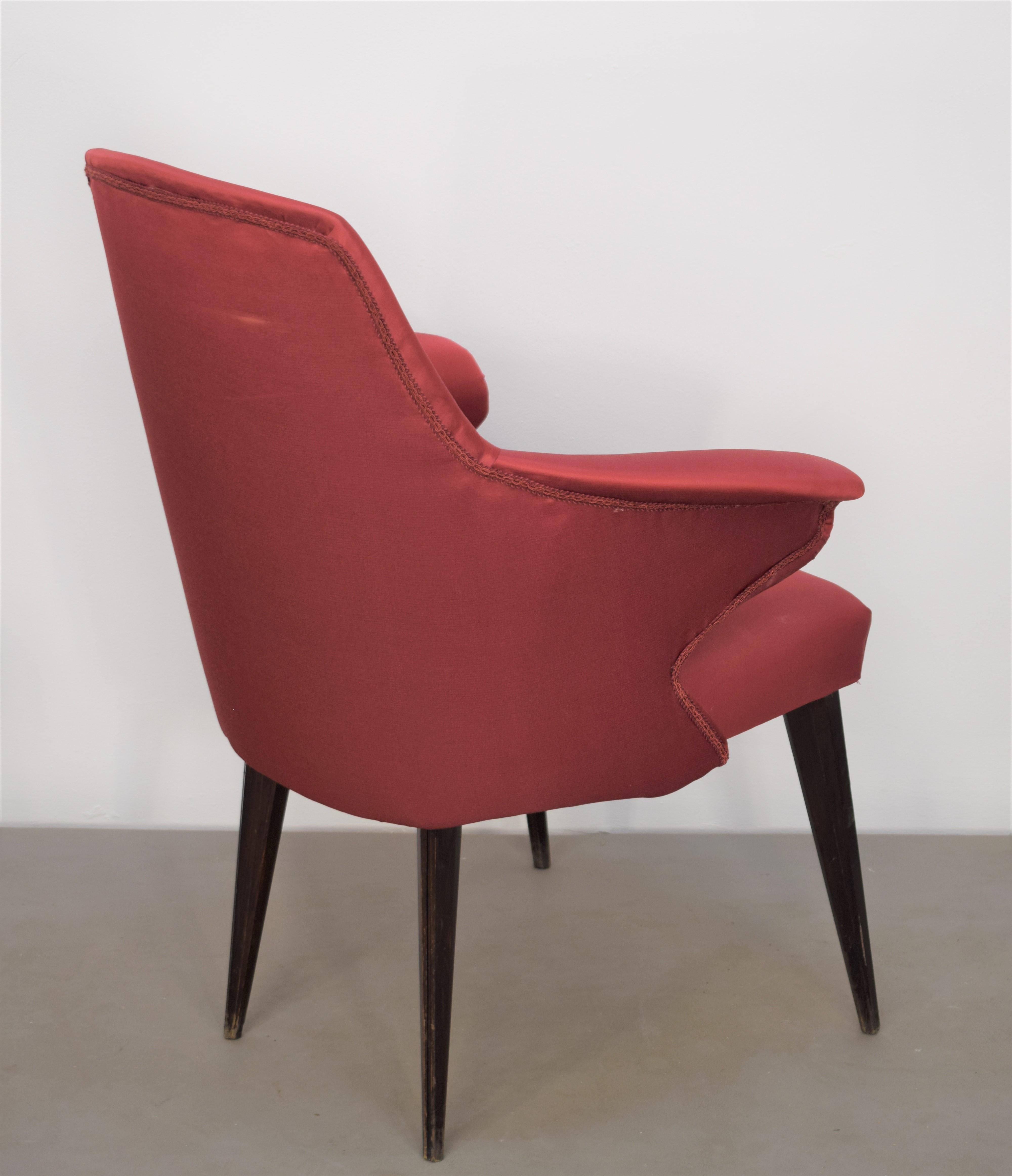 Set of 3 Italian Chairs, Osvaldo Borsani Style, 1960s For Sale 1