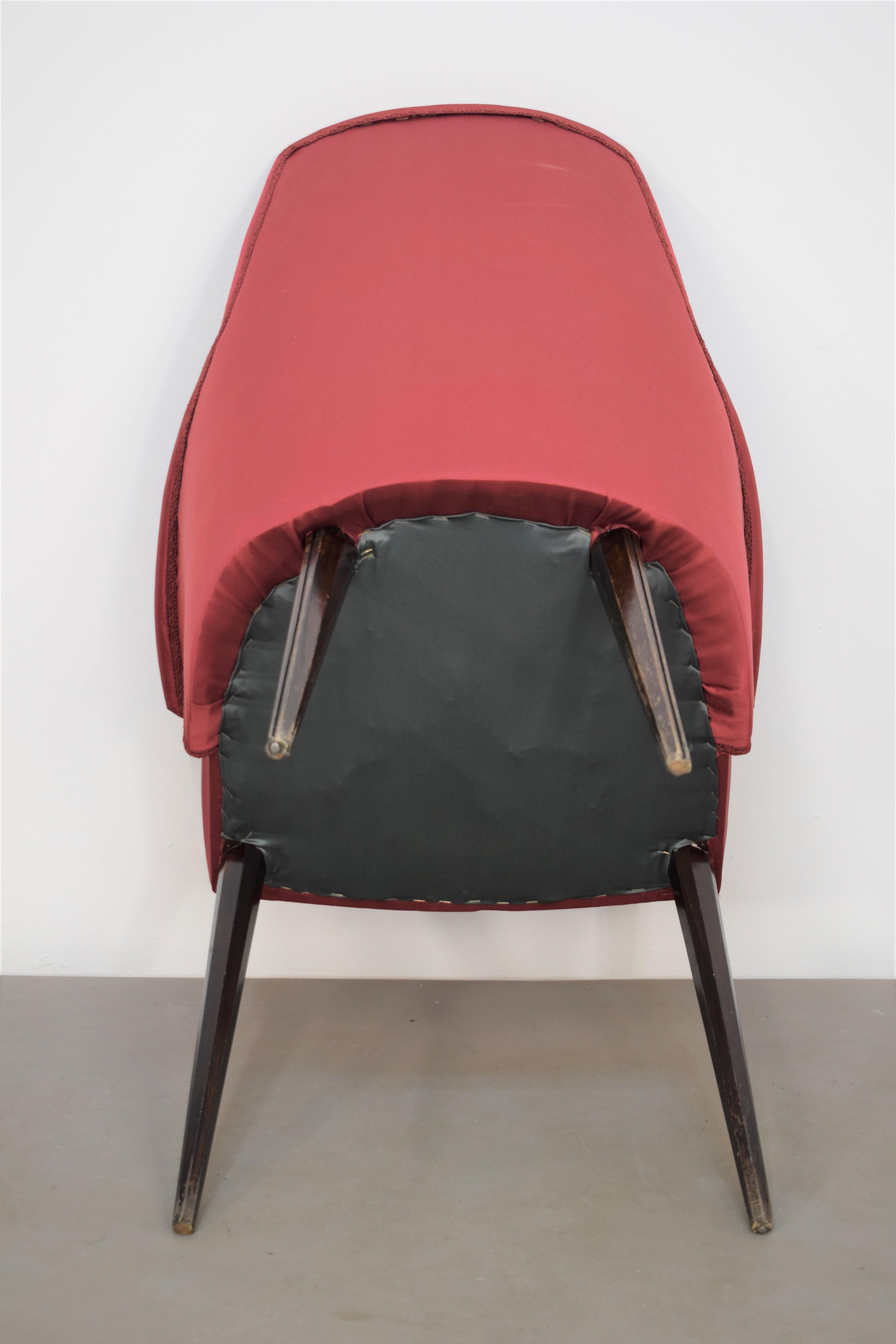 Set of 3 Italian Chairs, Osvaldo Borsani Style, 1960s For Sale 2
