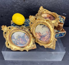 Set of 3 Italian Florentine Gilt Wood Art Frames Circa 1950's