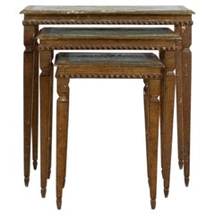 Set of 3 Italian Florentine Nesting Tables, Circa 1960