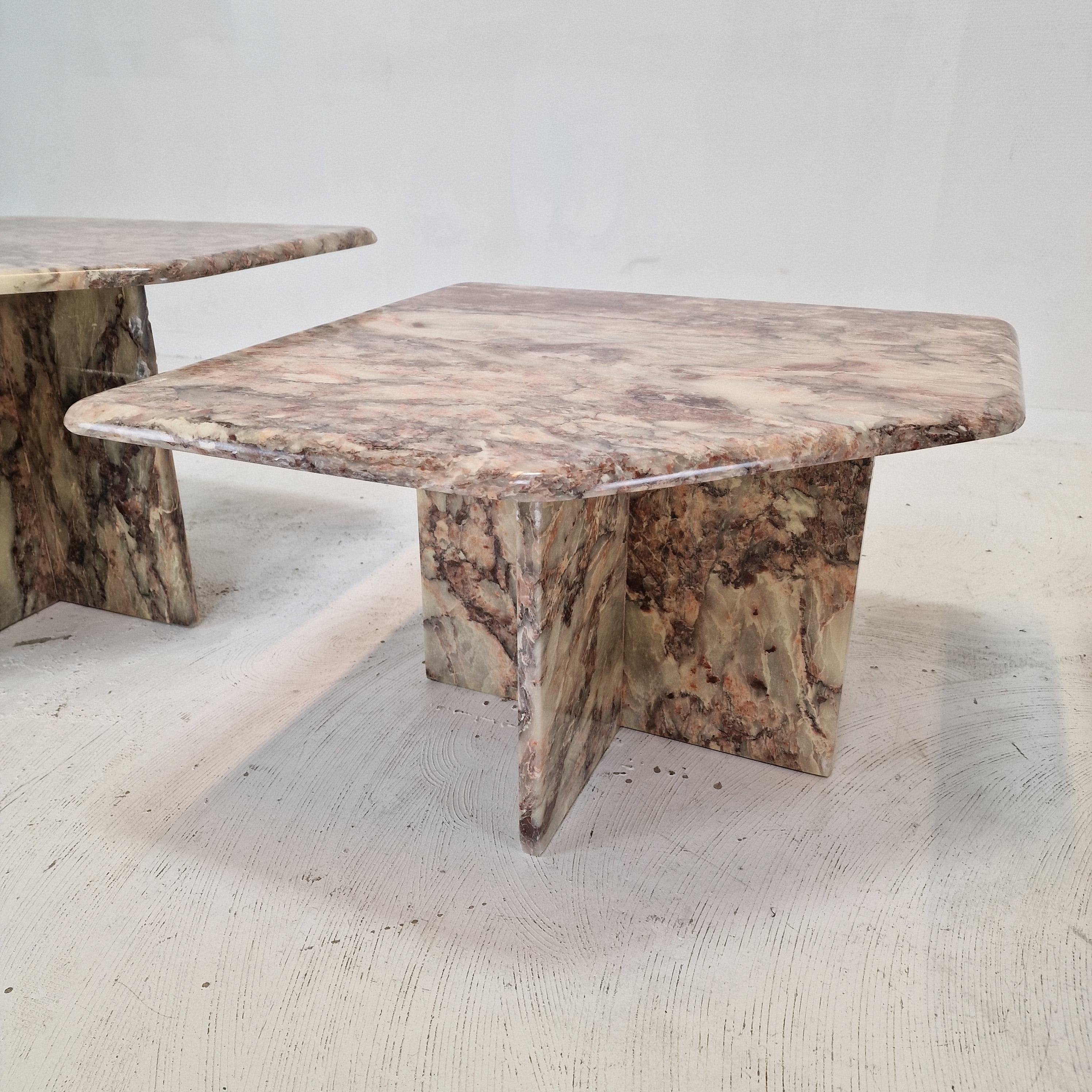 Set of 3 Italian Marble Coffee or Side Tables, 1970s For Sale 4