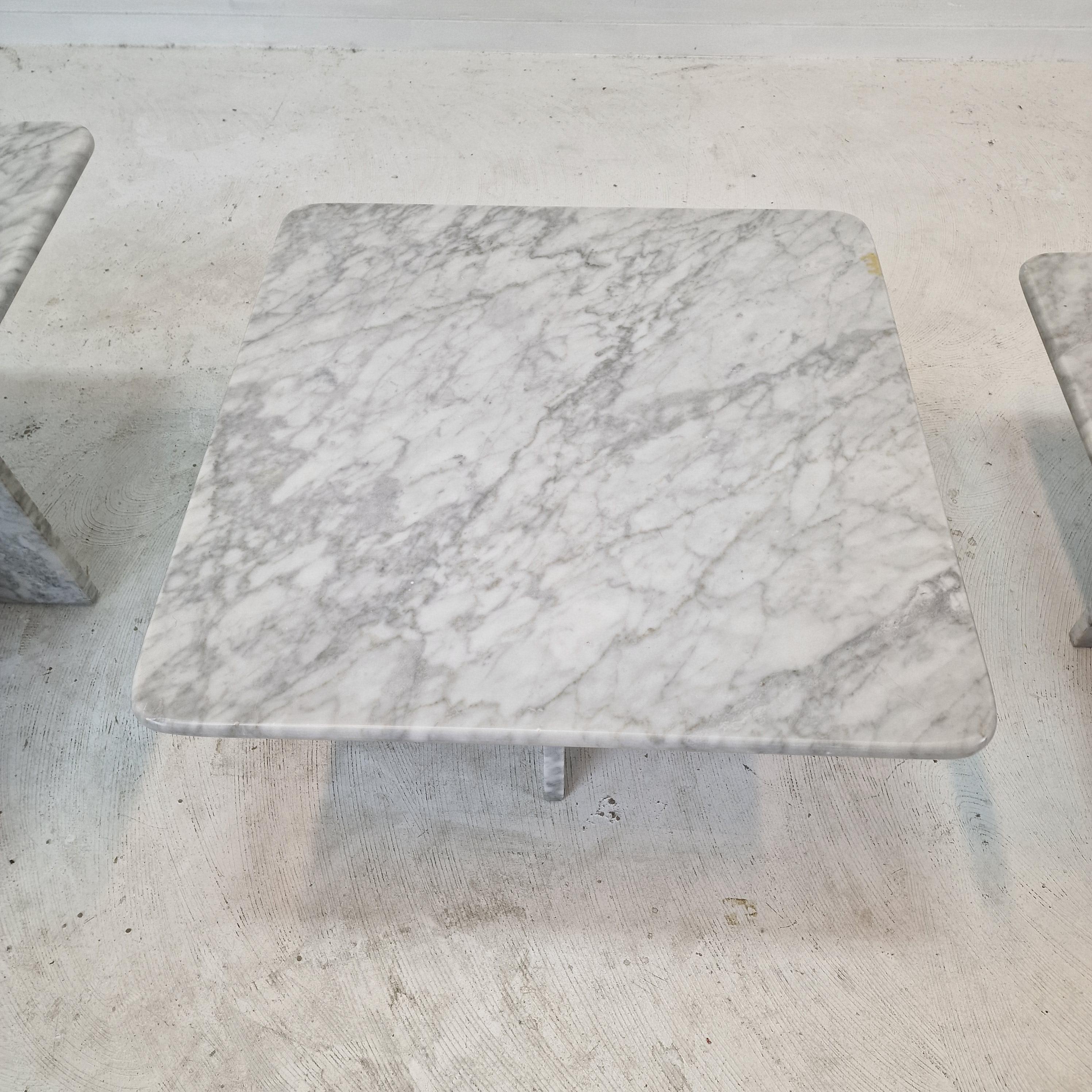 Set of 3 Italian Marble Coffee or Side Tables, 1970s For Sale 7