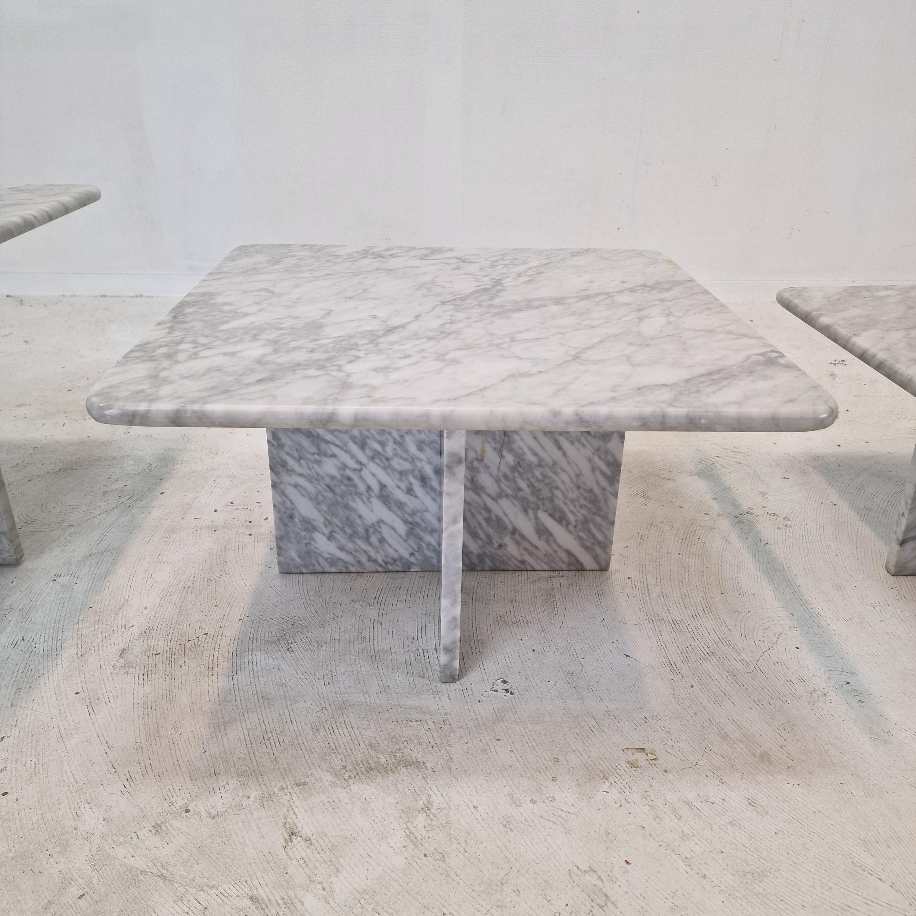 Set of 3 Italian Marble Coffee or Side Tables, 1970s For Sale 8