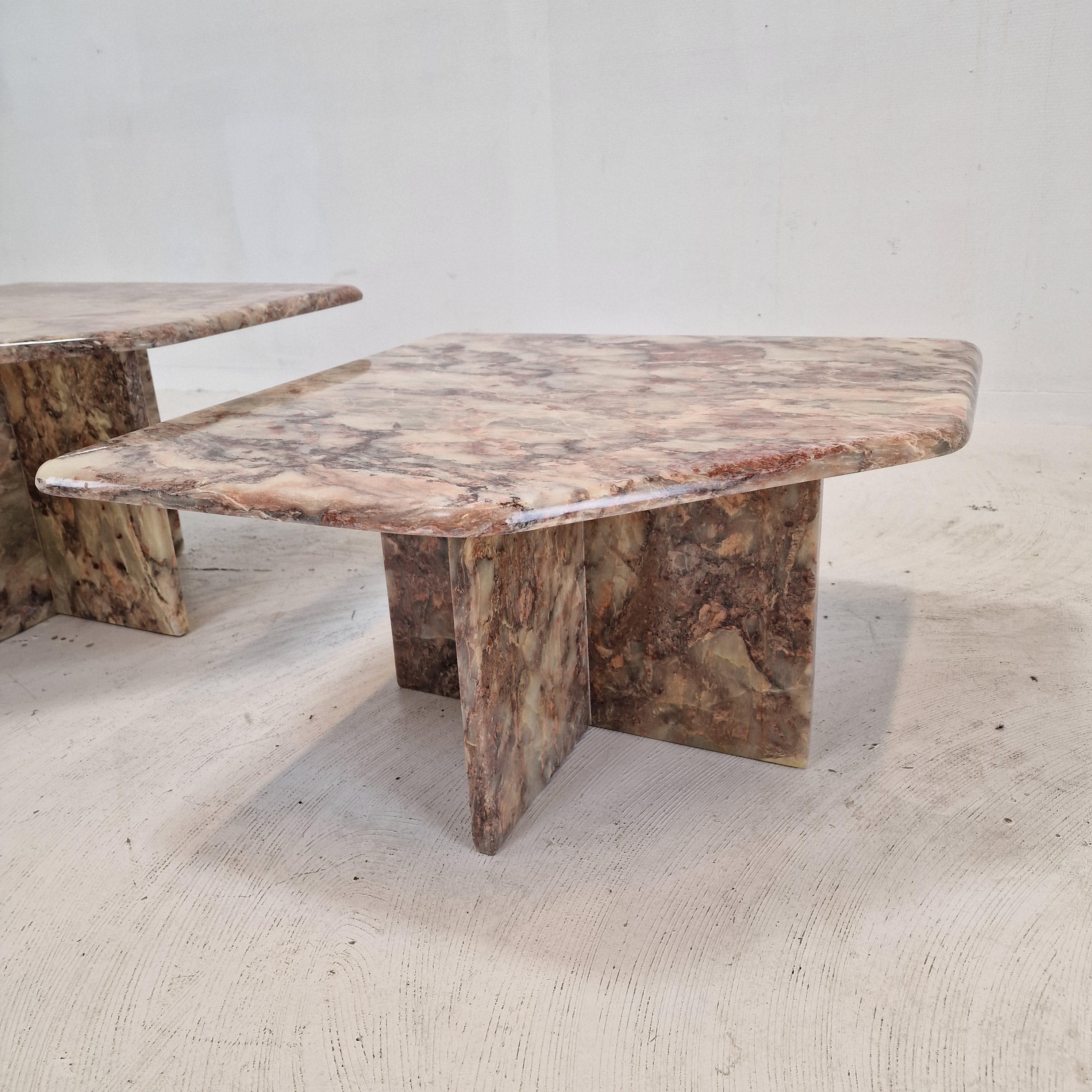 Set of 3 Italian Marble Coffee or Side Tables, 1970s For Sale 2