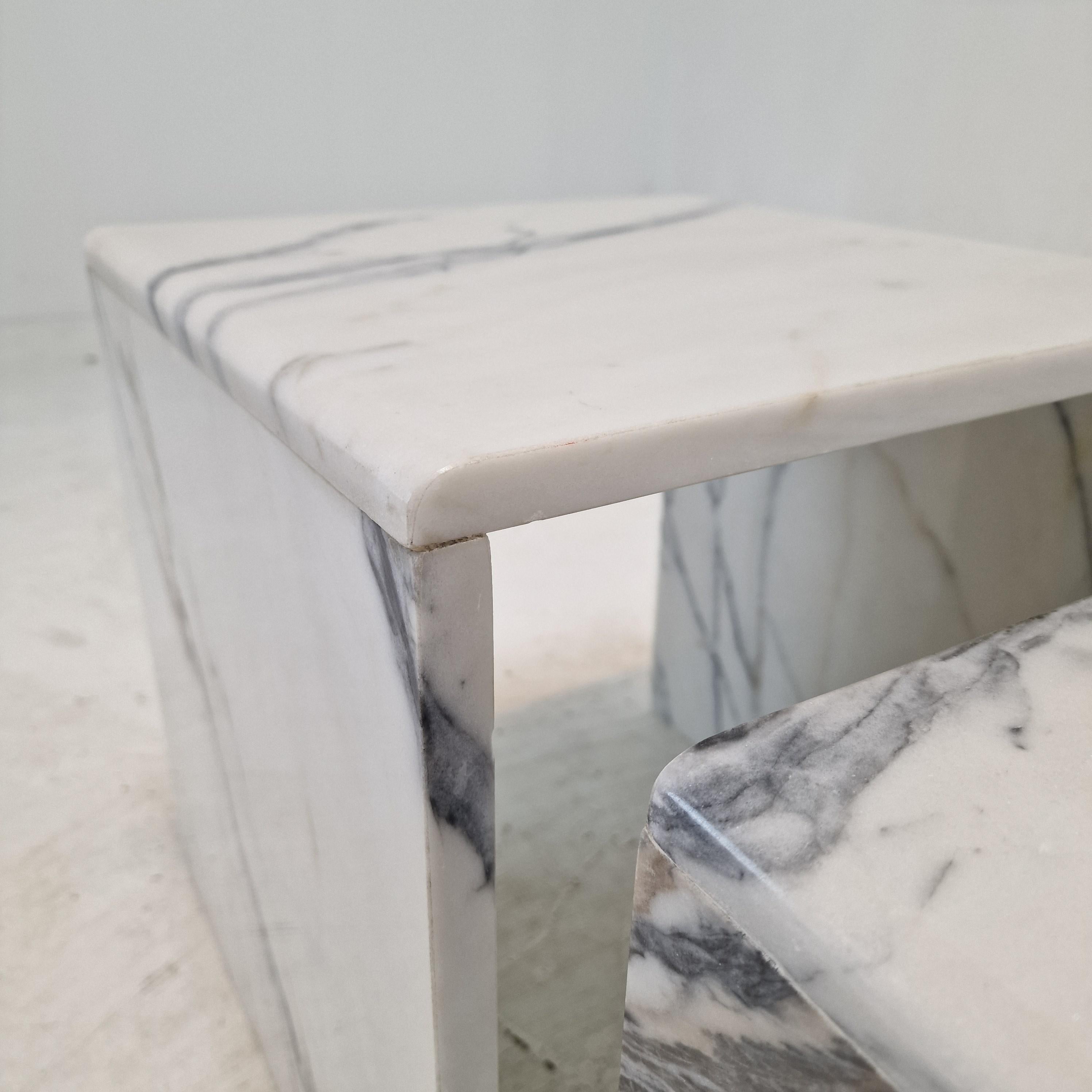 Set of 3 Italian Marble Nesting Tables, 1980s For Sale 4