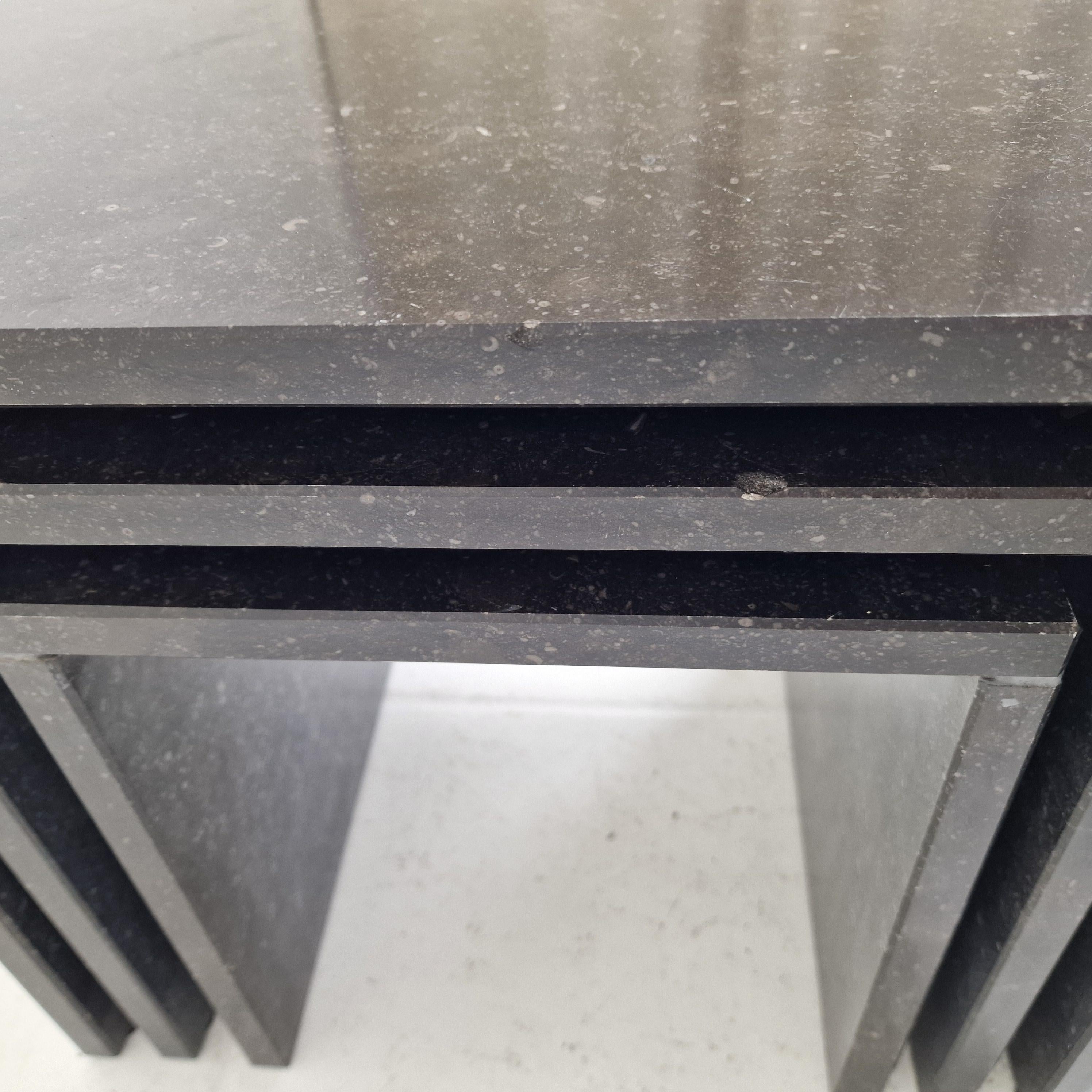 Ensemble de 3 tables gigognes en marbre italien, années 1980 en vente 5