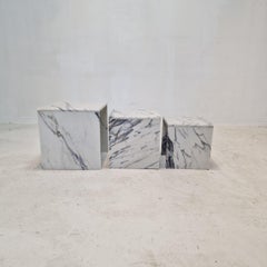 Set of 3 Italian Marble Nesting Tables, 1980s