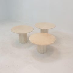Set of 3 Italian Marble Side Tables, 1970s