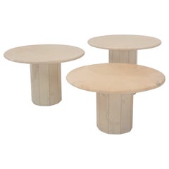 Set di 3 tavolini italiani in marmo, anni '70