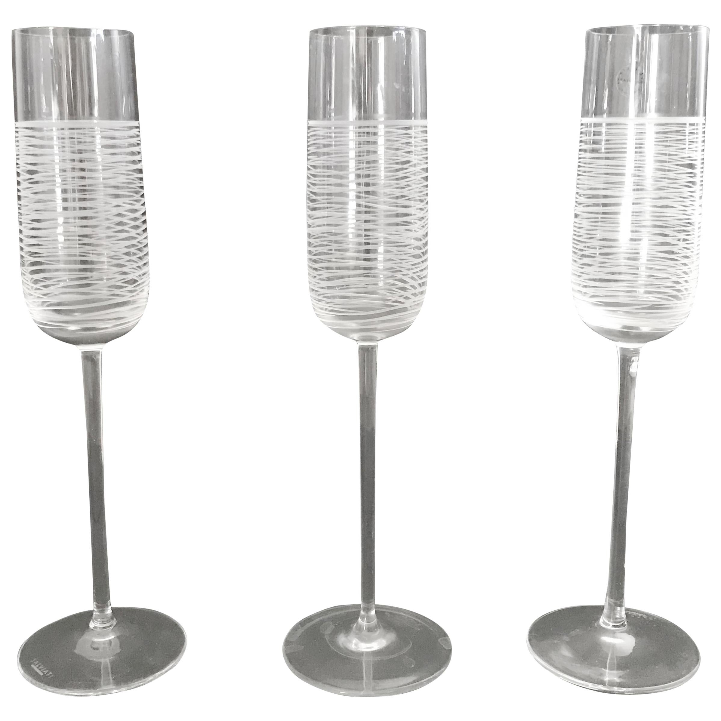 Set of 3 Italian Murano Champagne Glasses by Salviati FINAL CLEARANCE SALE