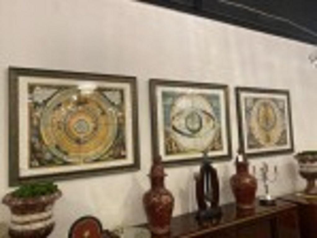 Set of 3 Italian Renaissance Celestial Lithographs of the Universe In Good Condition For Sale In Queens, NY