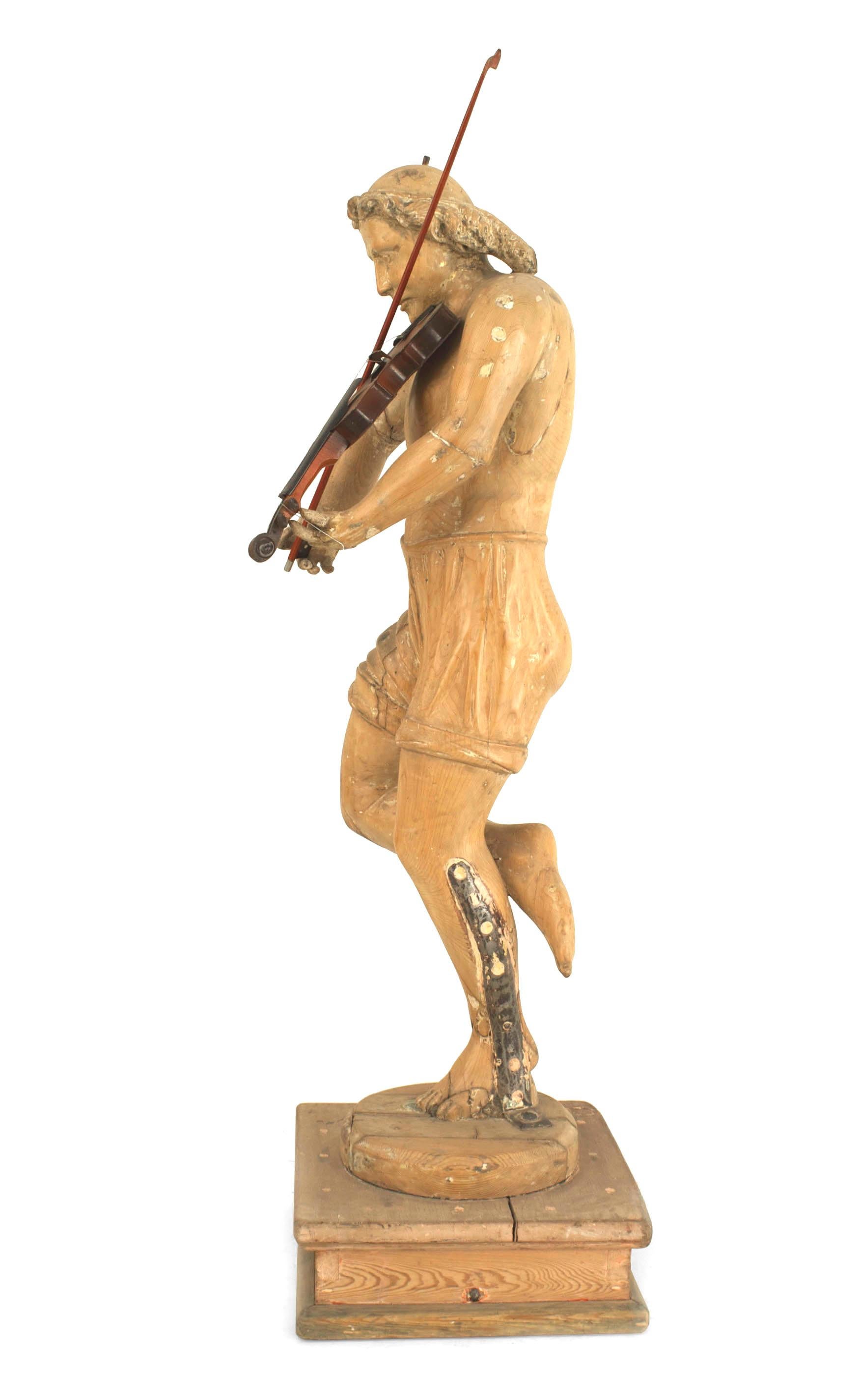 Wood Set of 3 Italian Renaissance Musical Figures For Sale