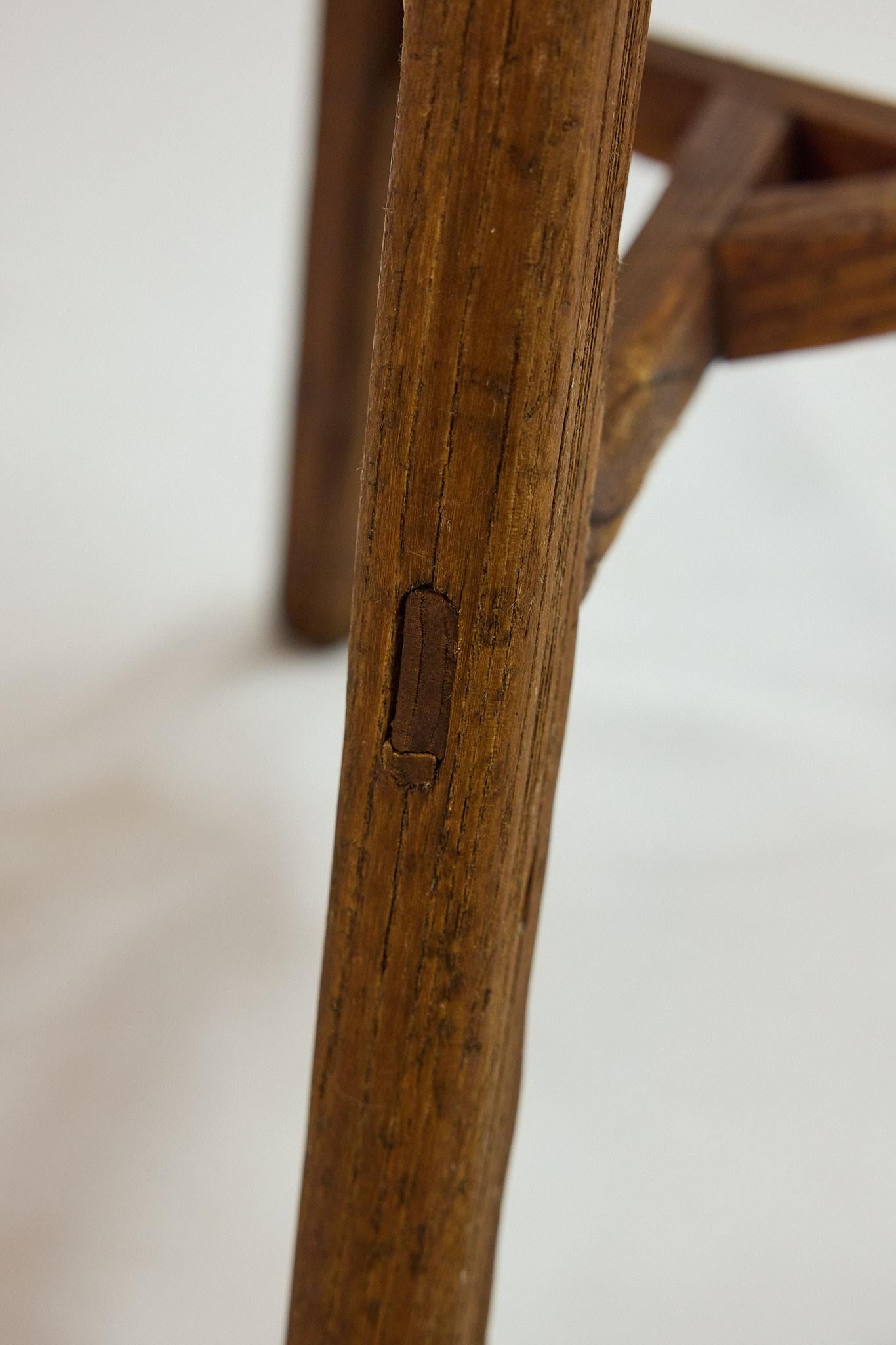 Set of 3 Italian Splay Leg Stools with Upholstered Seats For Sale 6