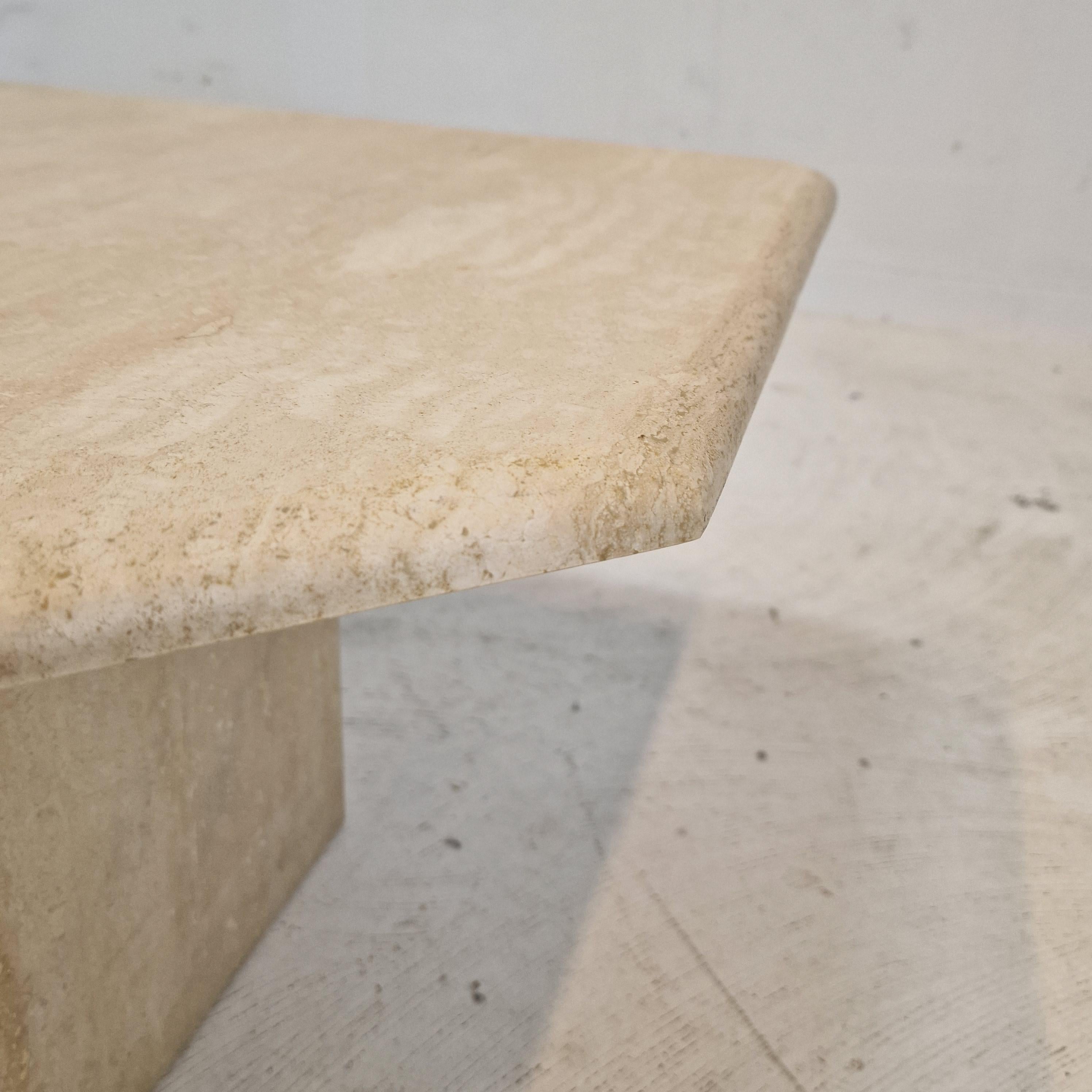 Set of 3 Italian Travertine Coffee or Side Tables, 1980s For Sale 8