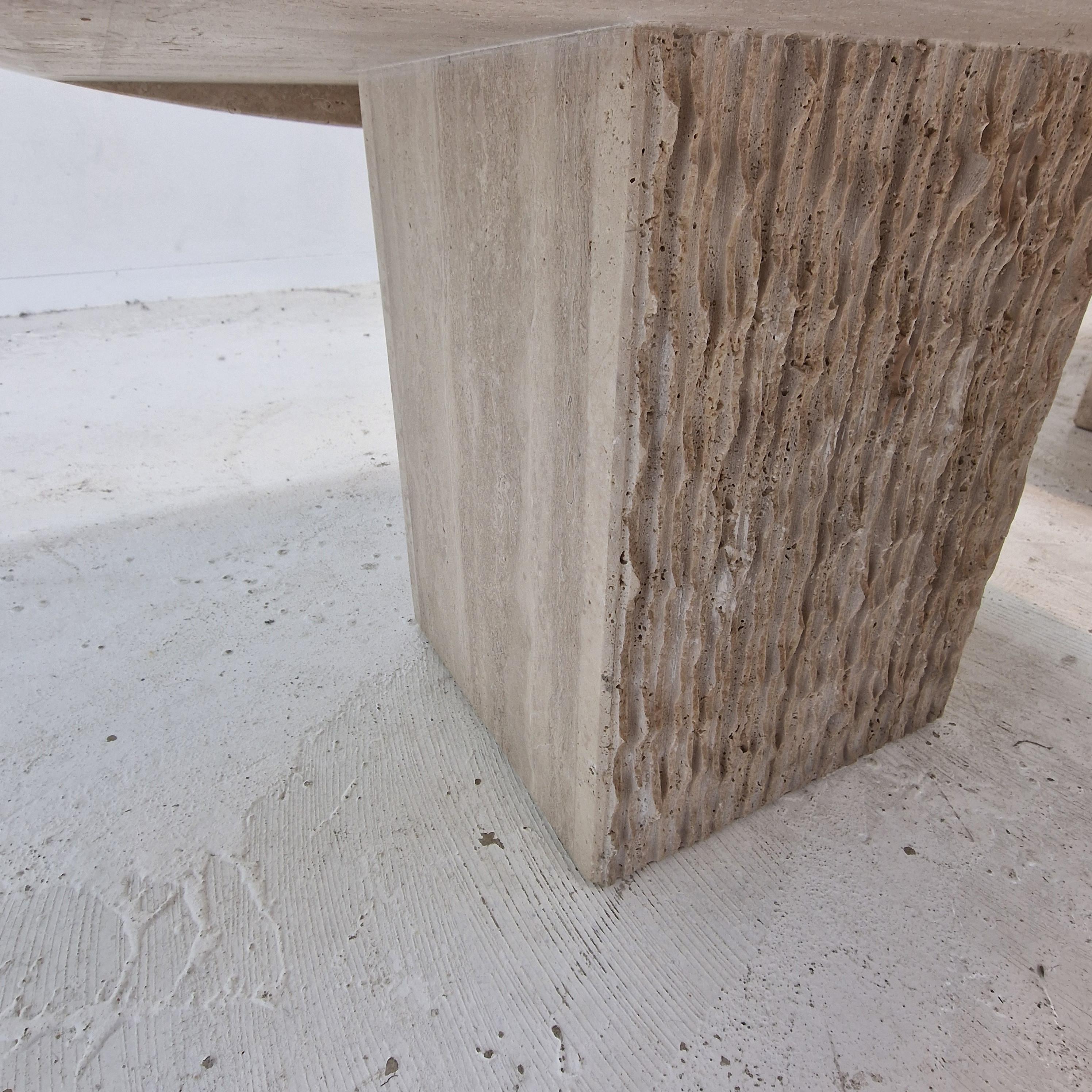 Set of 3 Italian Travertine Coffee or Side Tables, 1980s For Sale 12