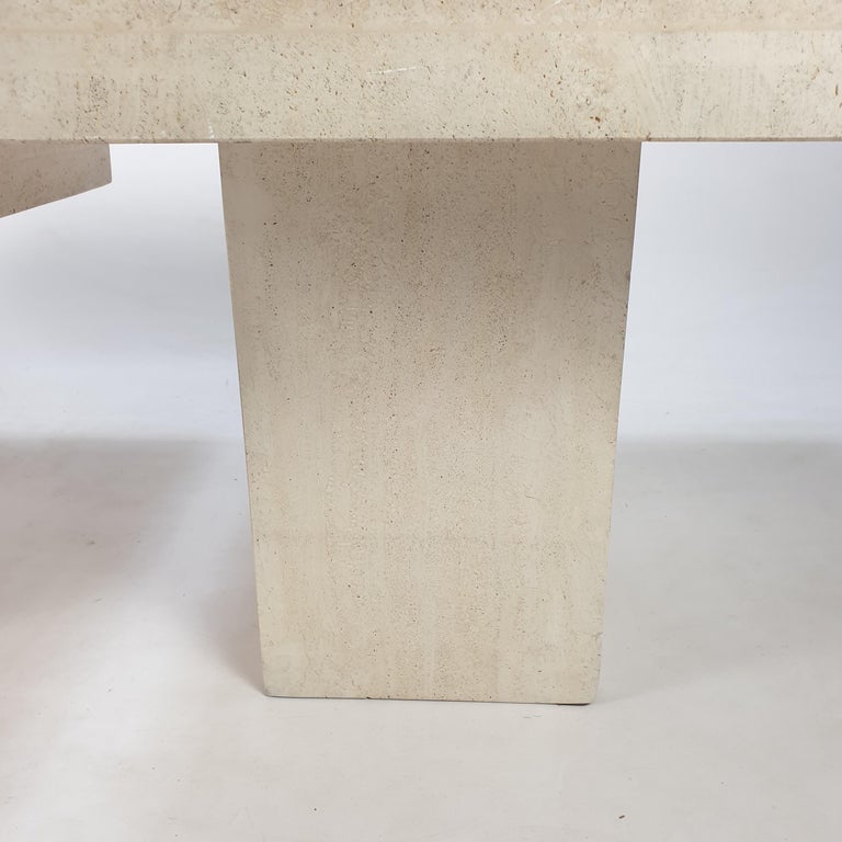 Set of 3 Italian Travertine Coffee Tables, 1980s For Sale 4