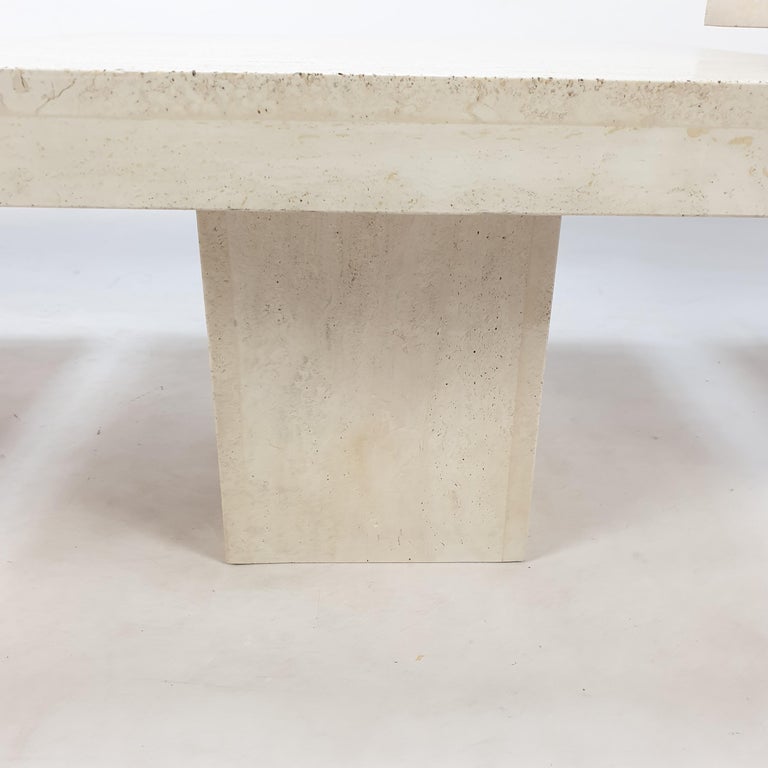 Set of 3 Italian Travertine Coffee Tables, 1980s For Sale 7