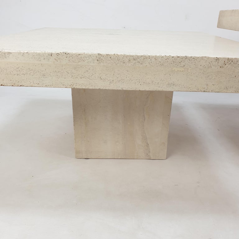 Set of 3 Italian Travertine Coffee Tables, 1980s For Sale 10