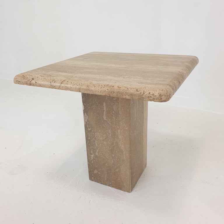 Late 20th Century Set of 3 Italian Travertine Coffee Tables, 1980s For Sale