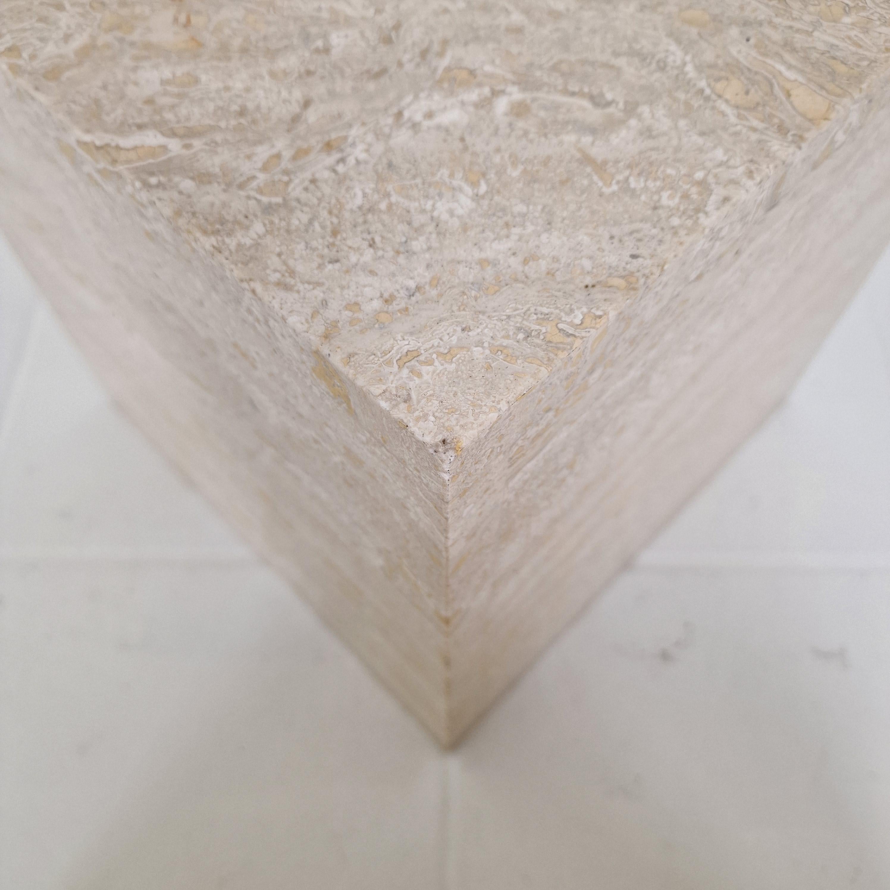 Set of 3 Italian Travertine Nesting or Side Tables, 1980s For Sale 13