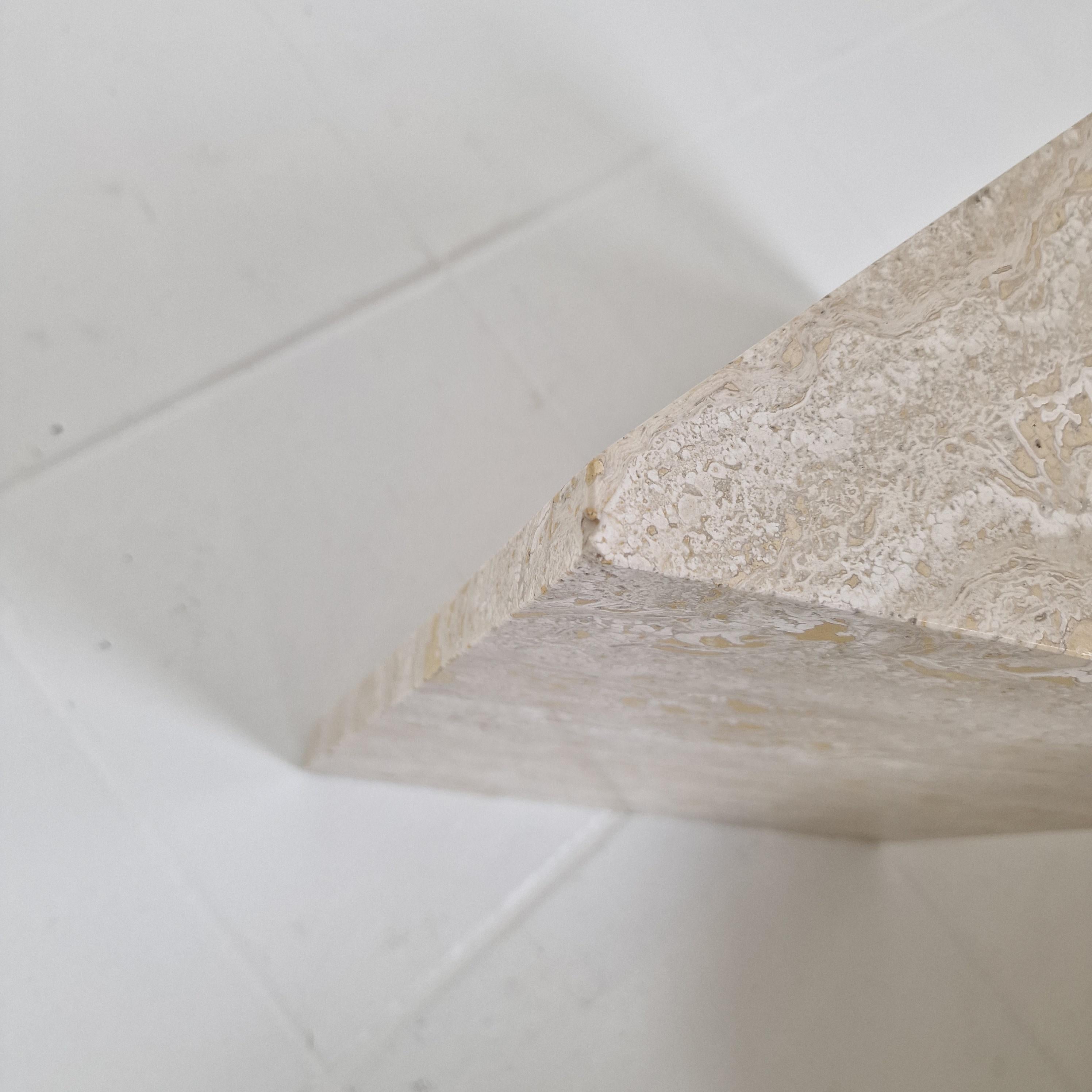 Set of 3 Italian Travertine Nesting or Side Tables, 1980s For Sale 14