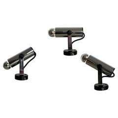 Set of 3 Italian  Wall Spotlights Targhetti Sankey  1960s, Living Room Lights
