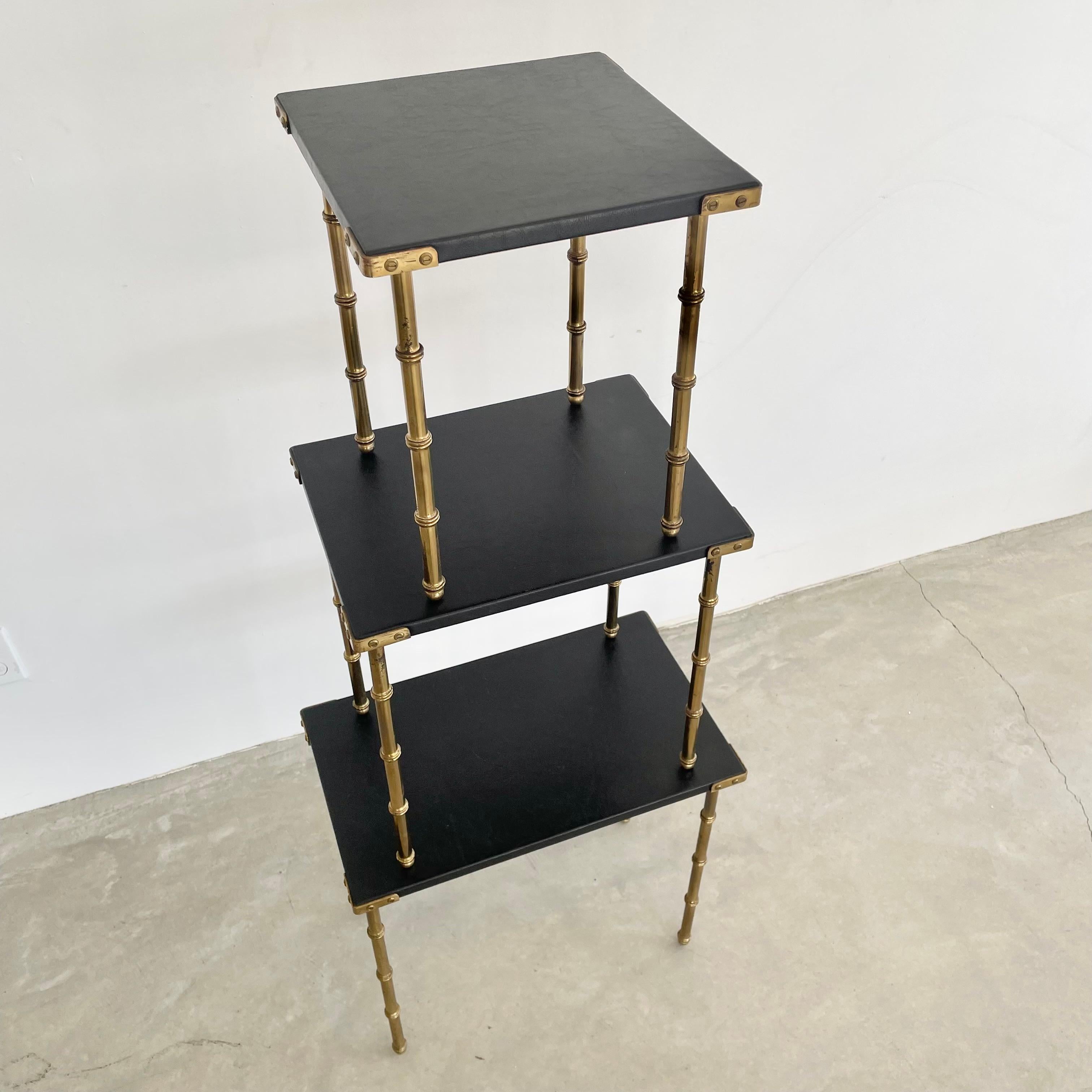 Set of 3 Jacques Adnet Nesting Tables, 1950s France For Sale 8