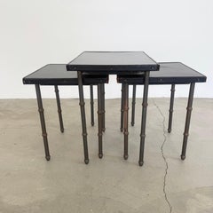 Set of 3 Jacques Adnet Nesting Tables, 1950s France