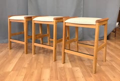 Set of 3 J.L. Møller Counter Stools for Højbjerg of Denmark
