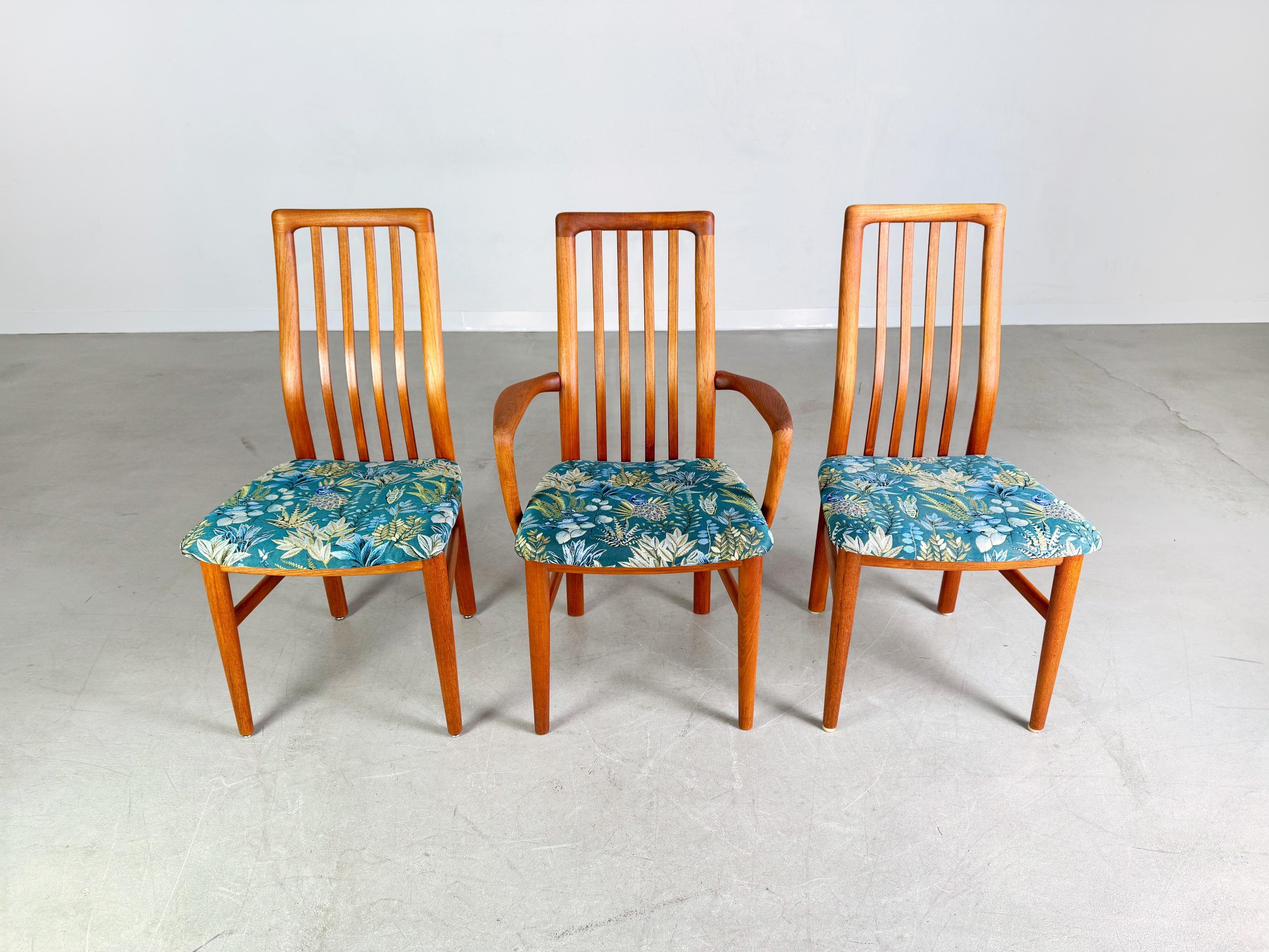 3er Set Kai Kristiansen Midcentury Stühle Schou Andersen Møbelfabrik Teak (Dänisch) im Angebot