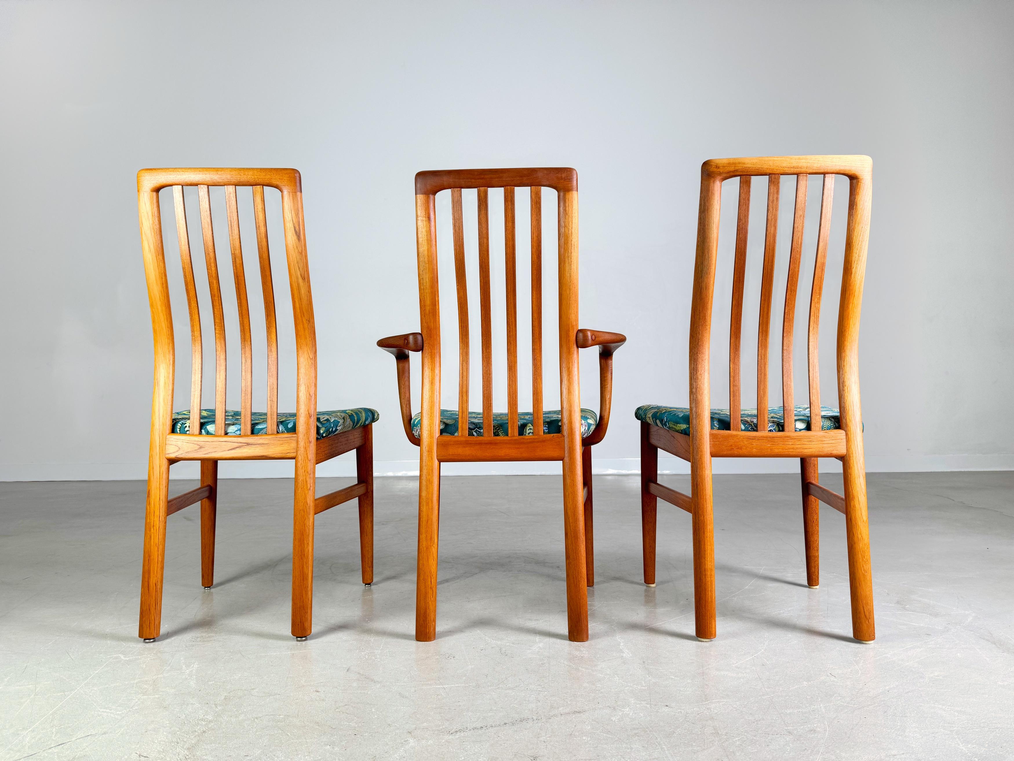 3er Set Kai Kristiansen Midcentury Stühle Schou Andersen Møbelfabrik Teak im Zustand „Hervorragend“ im Angebot in Berlin, DE